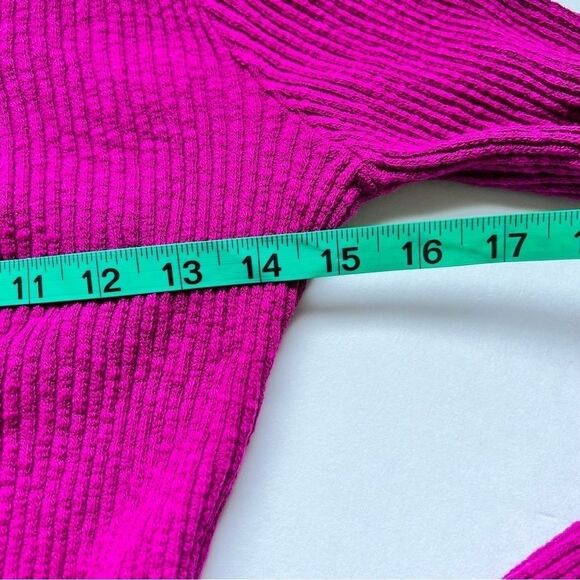 Anthropologie T.la Cinched V-Neck Ribbed Top Pink Rose Size Medium NWT - Picture 5 of 8